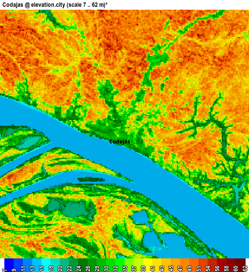 Zoom OUT 2x Codajás, Brazil elevation map