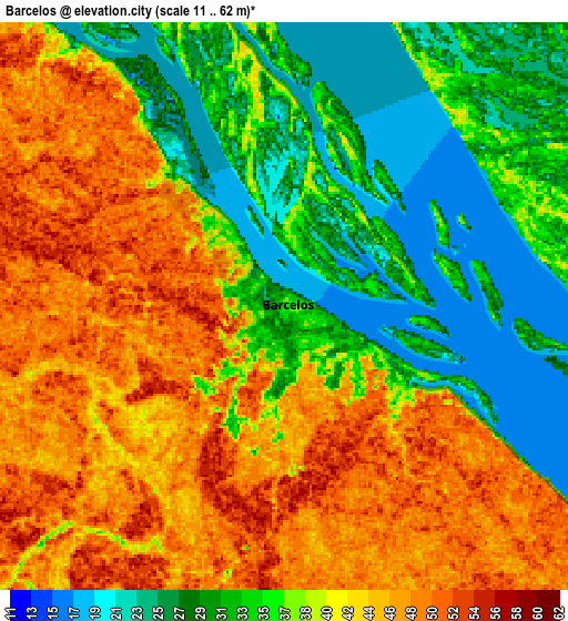 Zoom OUT 2x Barcelos, Brazil elevation map