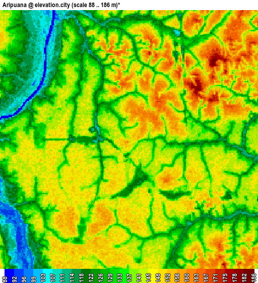 Zoom OUT 2x Aripuanã, Brazil elevation map