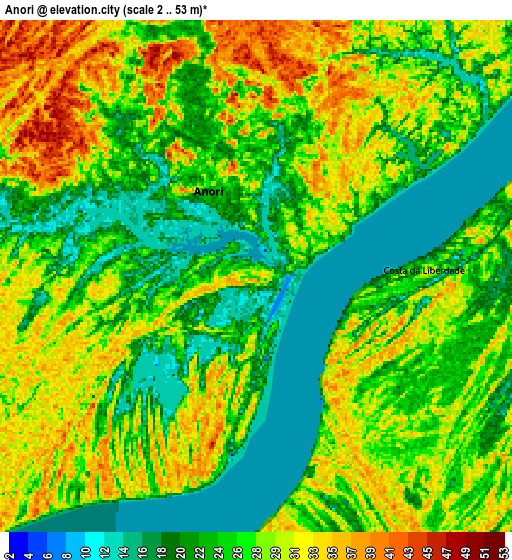 Zoom OUT 2x Anori, Brazil elevation map