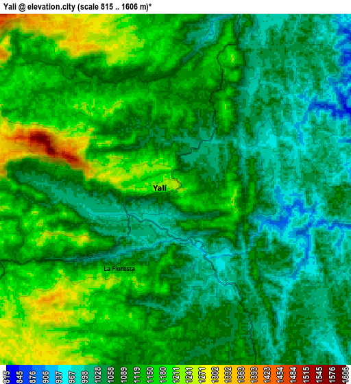 Zoom OUT 2x Yalí, Colombia elevation map