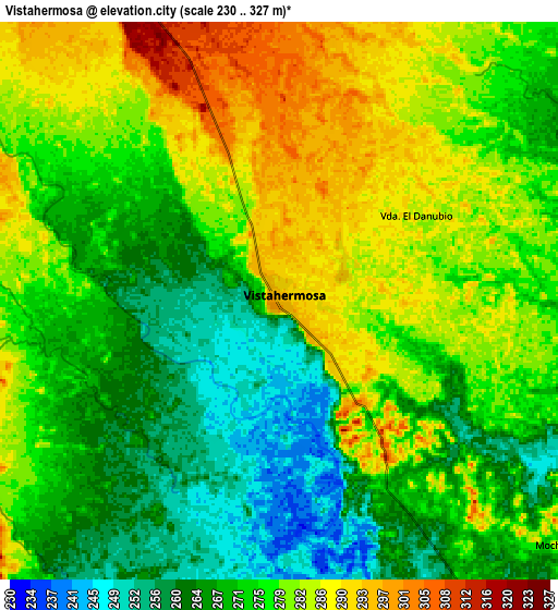 Zoom OUT 2x Vistahermosa, Colombia elevation map