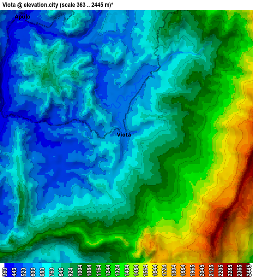 Zoom OUT 2x Viotá, Colombia elevation map