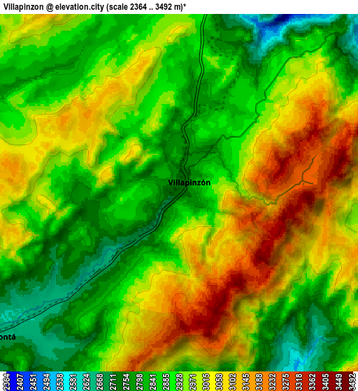 Zoom OUT 2x Villapinzón, Colombia elevation map