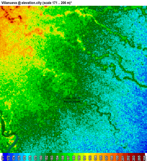 Zoom OUT 2x Villanueva, Colombia elevation map