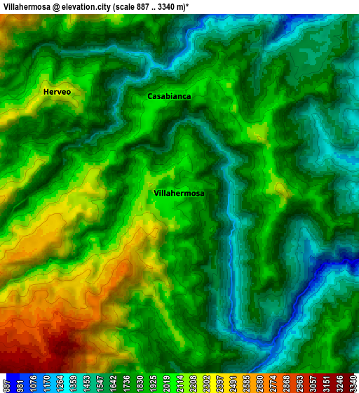 Zoom OUT 2x Villahermosa, Colombia elevation map