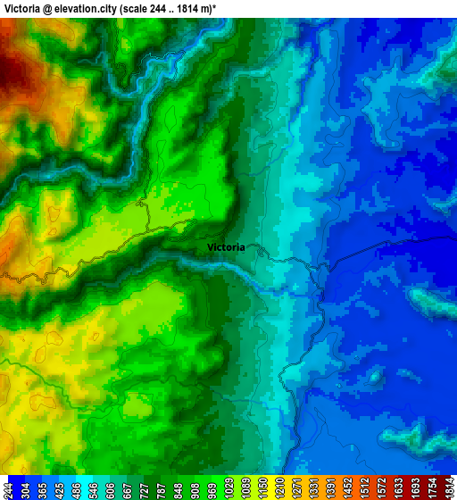 Zoom OUT 2x Victoria, Colombia elevation map