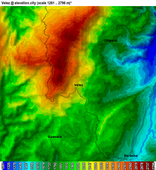 Zoom OUT 2x Vélez, Colombia elevation map