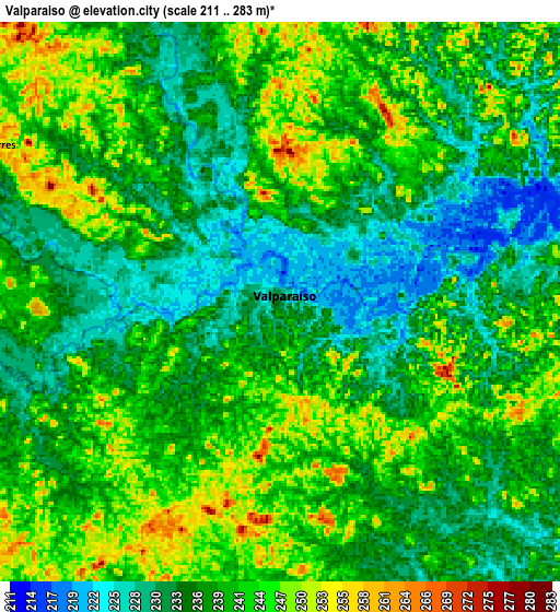 Zoom OUT 2x Valparaíso, Colombia elevation map