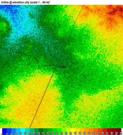 Zoom OUT 2x Uribia, Colombia elevation map