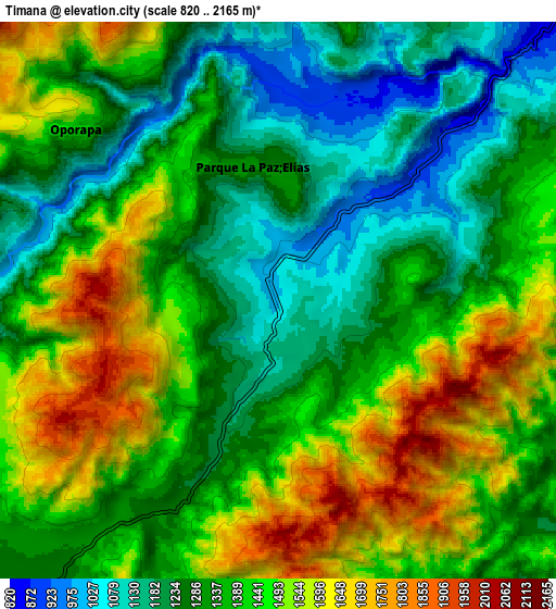 Zoom OUT 2x Timaná, Colombia elevation map