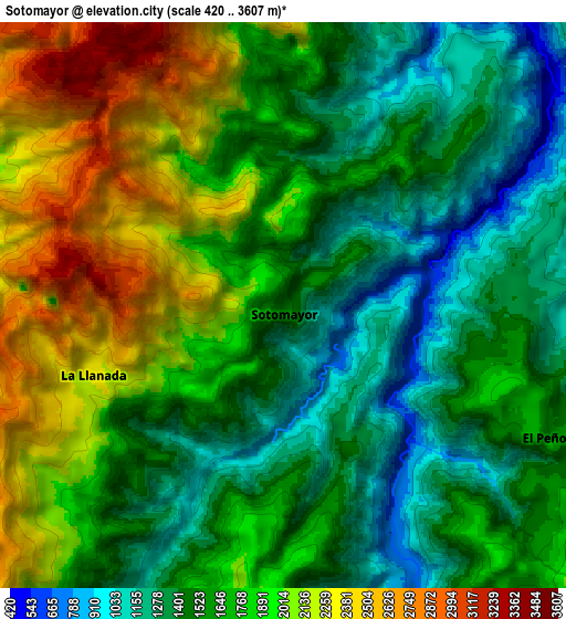 Zoom OUT 2x Sotomayor, Colombia elevation map