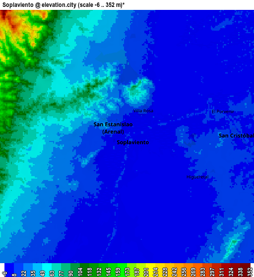 Zoom OUT 2x Soplaviento, Colombia elevation map