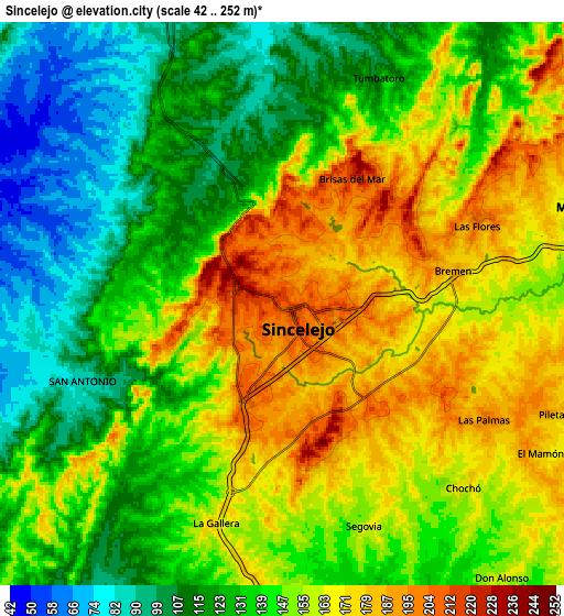 Zoom OUT 2x Sincelejo, Colombia elevation map