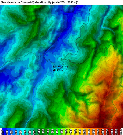 Zoom OUT 2x San Vicente de Chucurí, Colombia elevation map