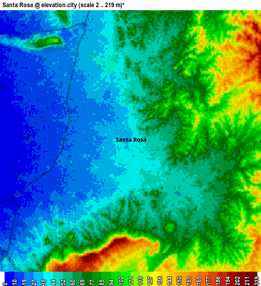Zoom OUT 2x Santa Rosa, Colombia elevation map