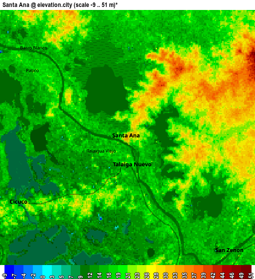 Zoom OUT 2x Santa Ana, Colombia elevation map