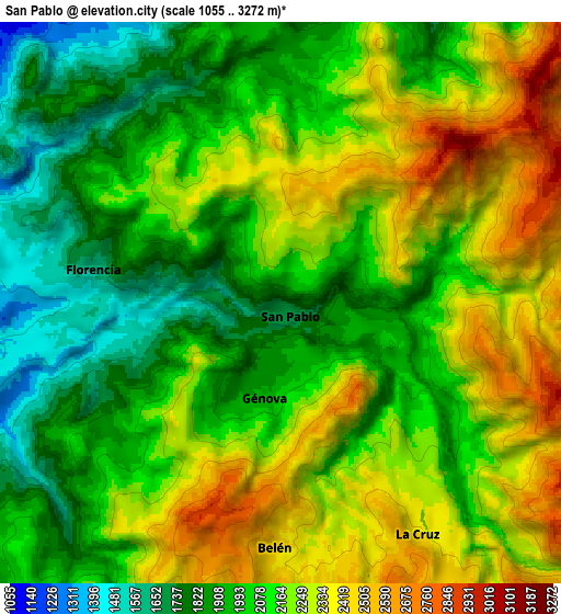 Zoom OUT 2x San Pablo, Colombia elevation map