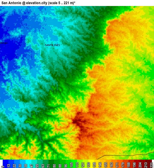 Zoom OUT 2x San Antonio, Colombia elevation map