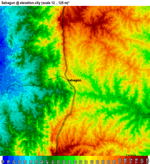 Zoom OUT 2x Sahagún, Colombia elevation map