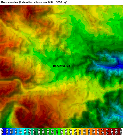 Zoom OUT 2x Roncesvalles, Colombia elevation map