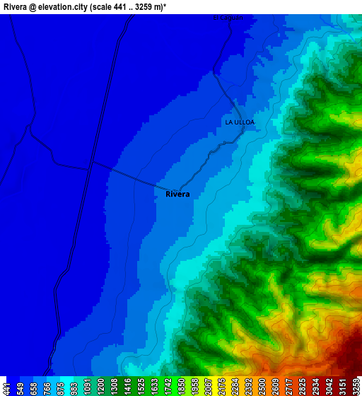 Zoom OUT 2x Rivera, Colombia elevation map