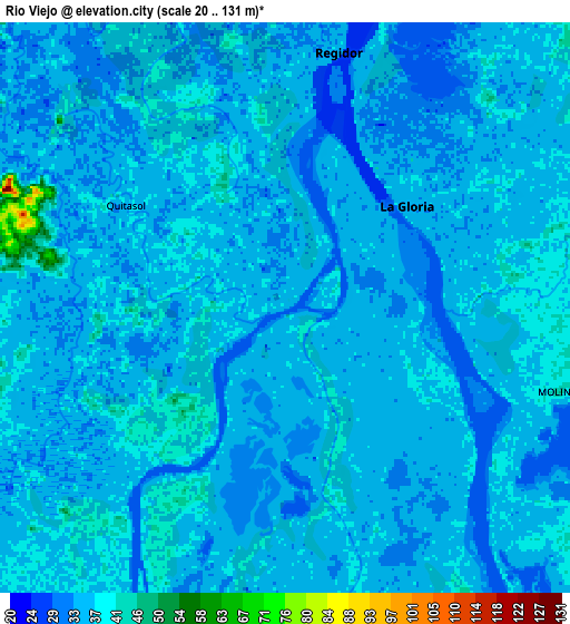 Zoom OUT 2x Río Viejo, Colombia elevation map