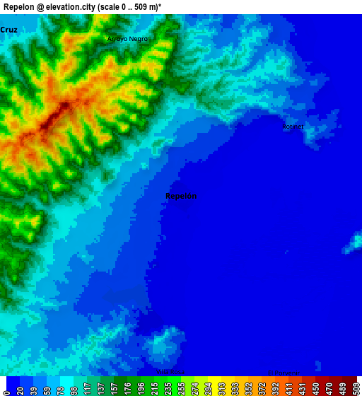 Zoom OUT 2x Repelón, Colombia elevation map