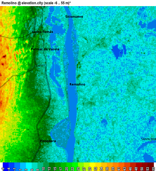 Zoom OUT 2x Remolino, Colombia elevation map