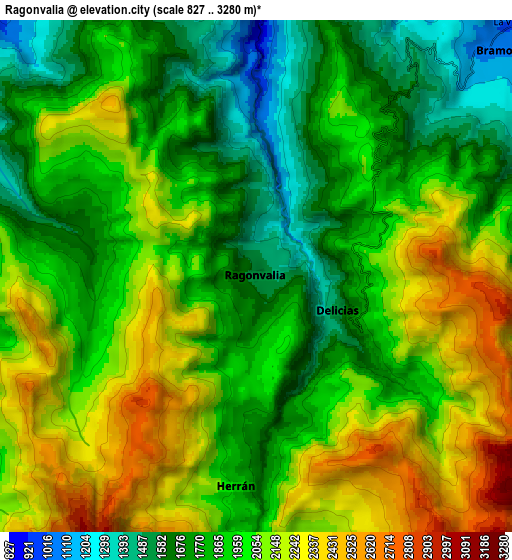 Zoom OUT 2x Ragonvalia, Colombia elevation map
