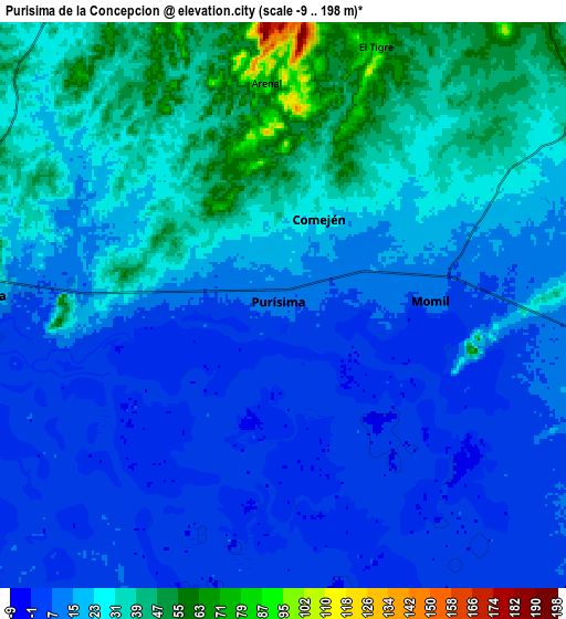 Zoom OUT 2x Purísima de la Concepción, Colombia elevation map