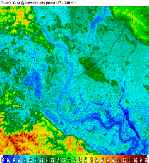 Zoom OUT 2x Puerto Yuca, Colombia elevation map