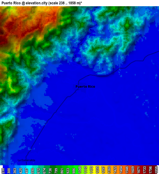 Zoom OUT 2x Puerto Rico, Colombia elevation map