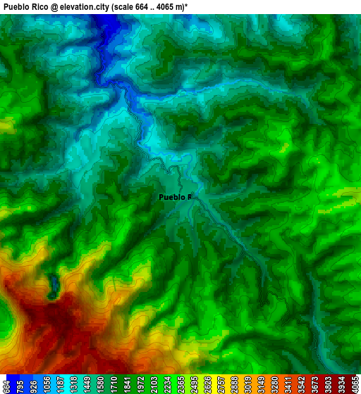 Zoom OUT 2x Pueblo Rico, Colombia elevation map