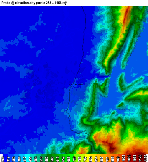 Zoom OUT 2x Prado, Colombia elevation map