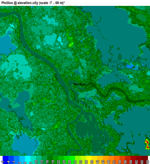 Zoom OUT 2x Pinillos, Colombia elevation map