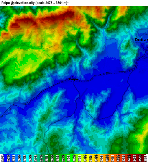 Zoom OUT 2x Paipa, Colombia elevation map