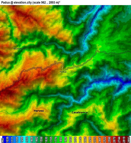 Zoom OUT 2x Padua, Colombia elevation map