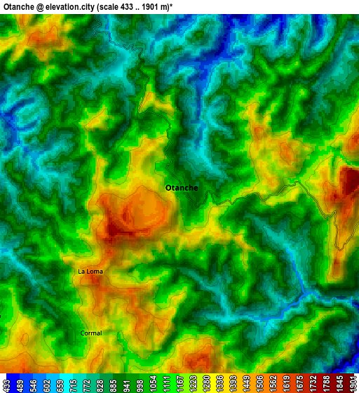 Zoom OUT 2x Otanche, Colombia elevation map