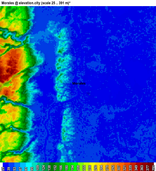 Zoom OUT 2x Morales, Colombia elevation map