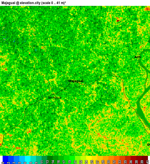 Zoom OUT 2x Majagual, Colombia elevation map