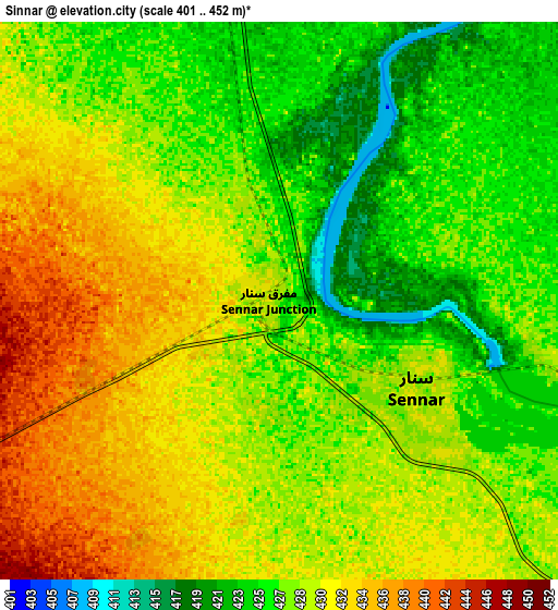 Zoom OUT 2x Sinnar, Sudan elevation map