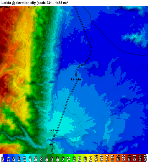 Zoom OUT 2x Lérida, Colombia elevation map