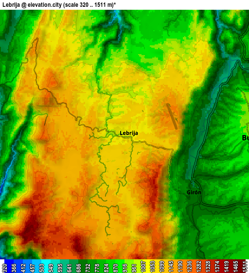 Zoom OUT 2x Lebrija, Colombia elevation map
