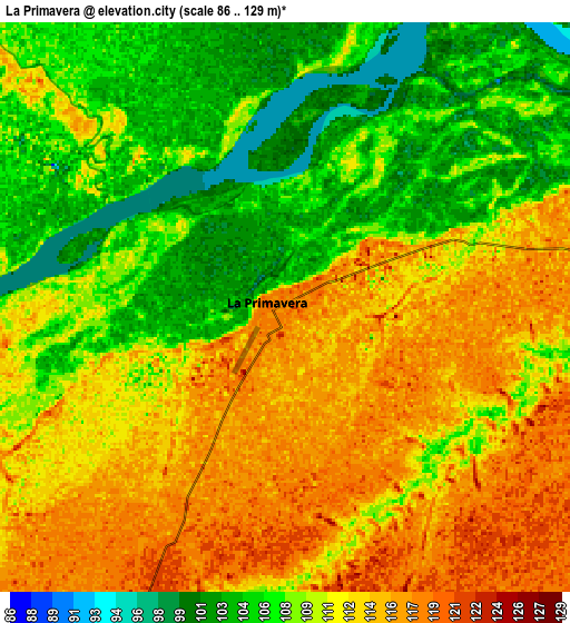 Zoom OUT 2x La Primavera, Colombia elevation map