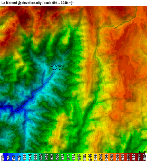 Zoom OUT 2x La Merced, Colombia elevation map