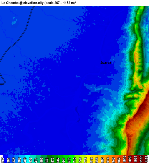 Zoom OUT 2x La Chamba, Colombia elevation map