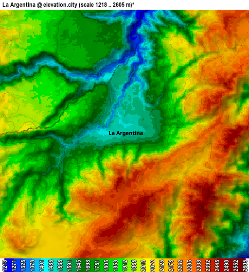 Zoom OUT 2x La Argentina, Colombia elevation map
