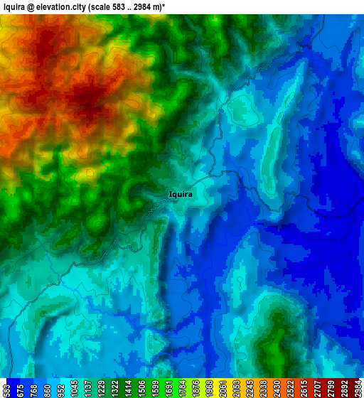 Zoom OUT 2x Íquira, Colombia elevation map