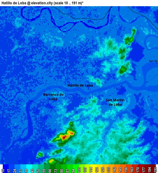 Zoom OUT 2x Hatillo de Loba, Colombia elevation map